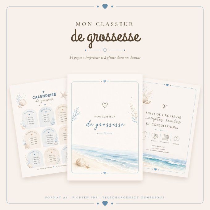 Mon classeur de grossesse — bord de mer